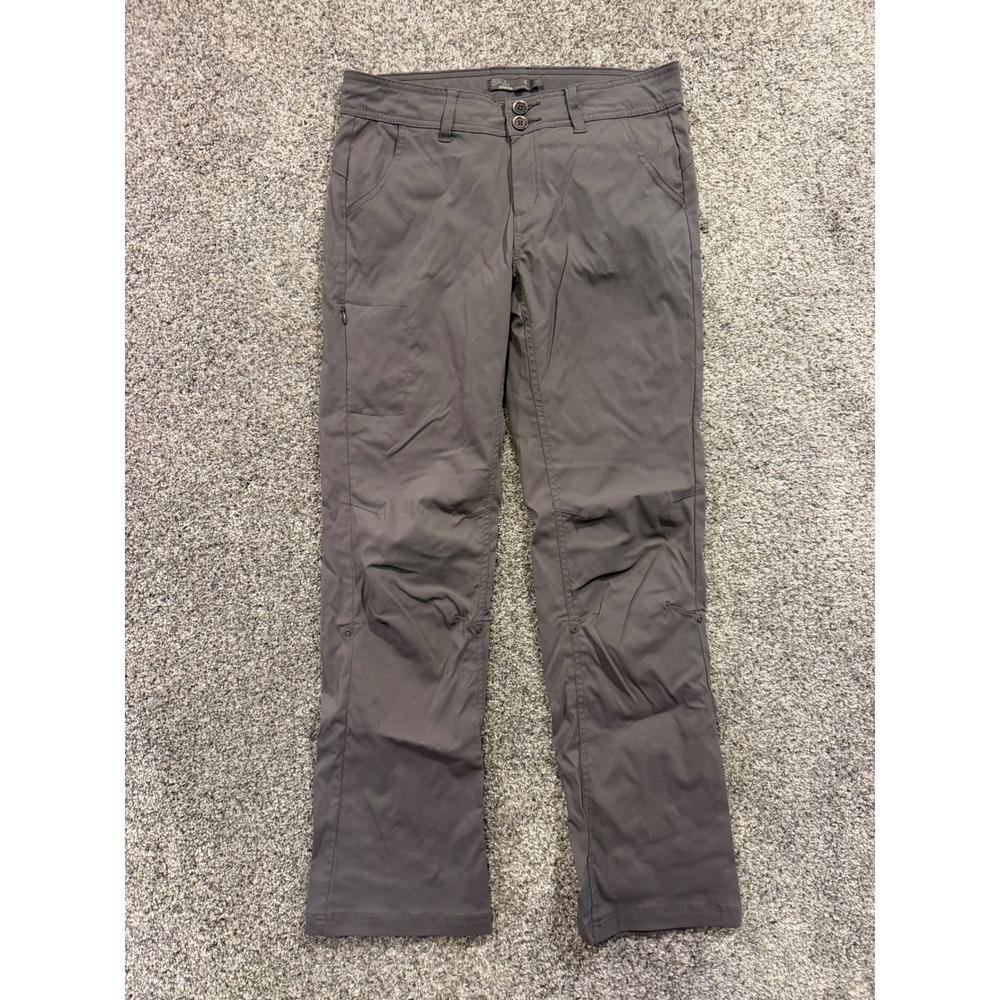 Prana Pants Womens 6 Gray Halle Straight Leg Hiking Outdoor Roll Up Stretch